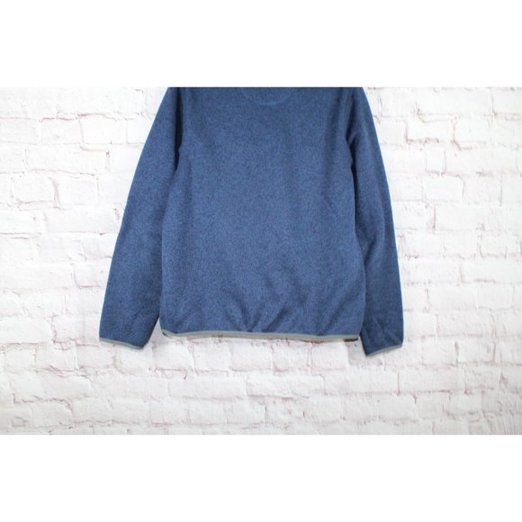 LL Bean Bright Blue Fleece Knit Stretch Pullover Sweater Size M - Picture 6 of 9